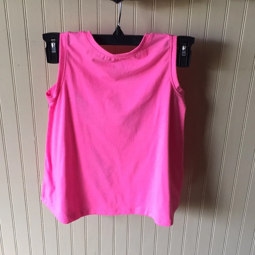Justice‎ pink tank top size 6/7 flowey dancing panda bear